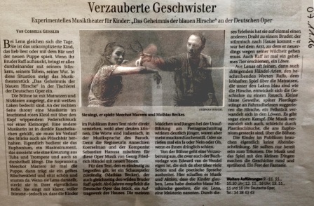 Berliner Zeitung Das Geheimnis der blauen Hirsch November 2016
